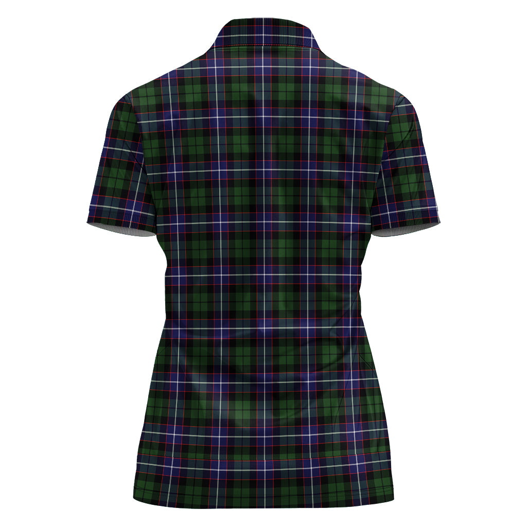 Galbraith Modern Tartan Polo Shirt with Family Crest For Women - Tartan Vibes Clothing