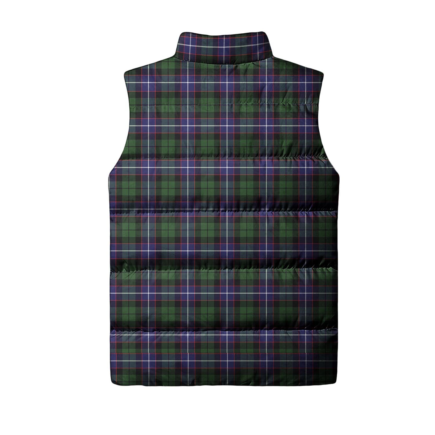 Galbraith Modern Tartan Sleeveless Puffer Jacket with Family Crest - Tartanvibesclothing