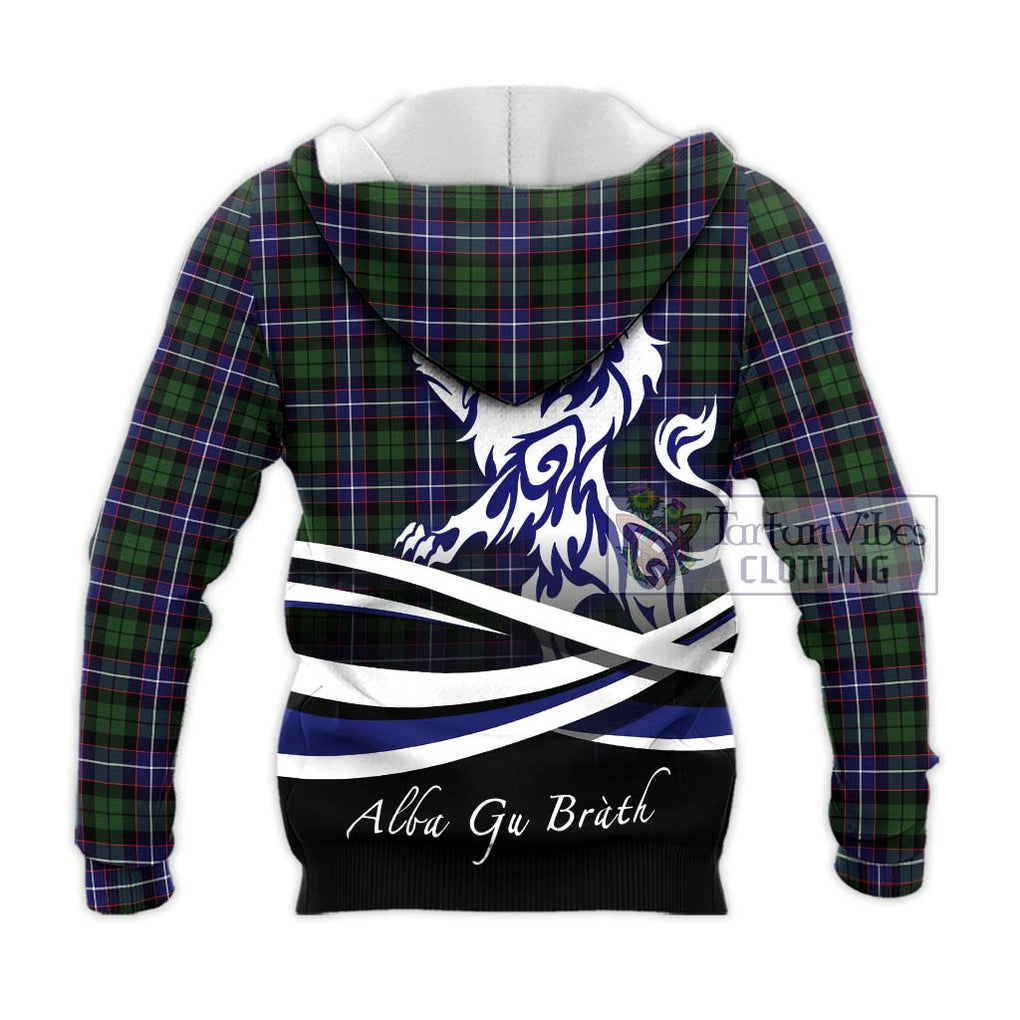 Galbraith Modern Tartan Knitted Hoodie with Alba Gu Brath Regal Lion Emblem - Tartanvibesclothing Shop