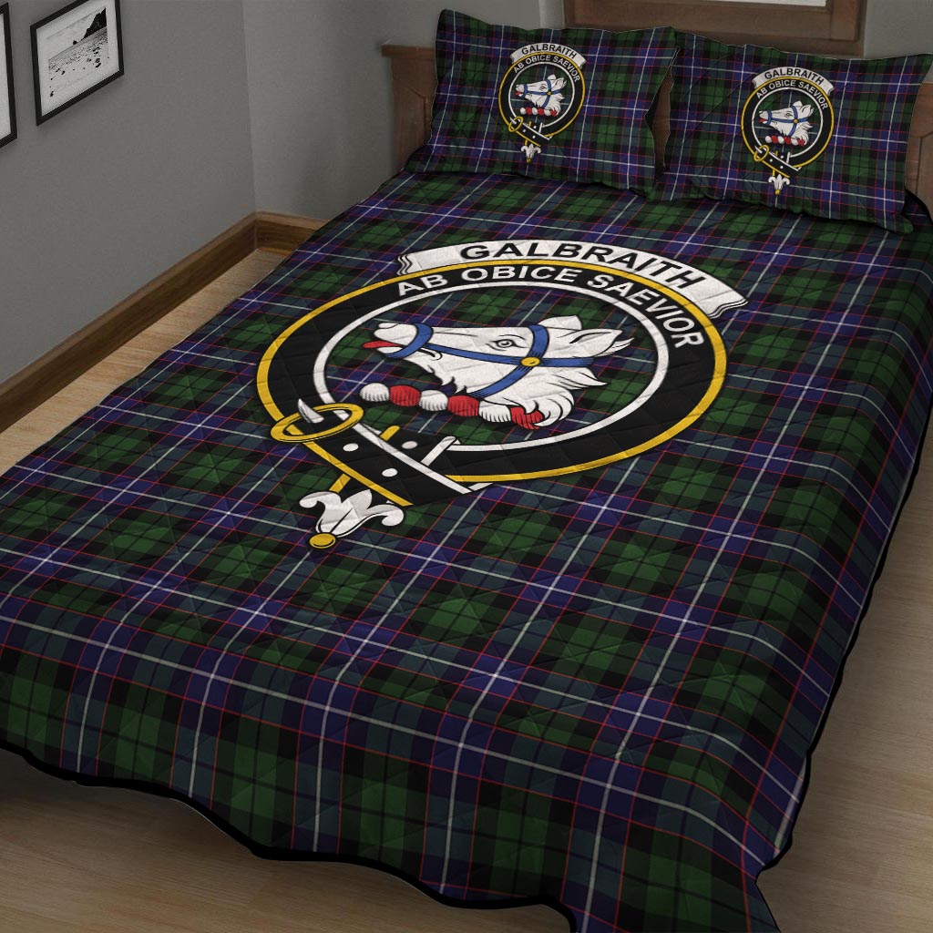 Galbraith Modern Tartan Quilt Bed Set with Family Crest - Tartan Vibes Clothing