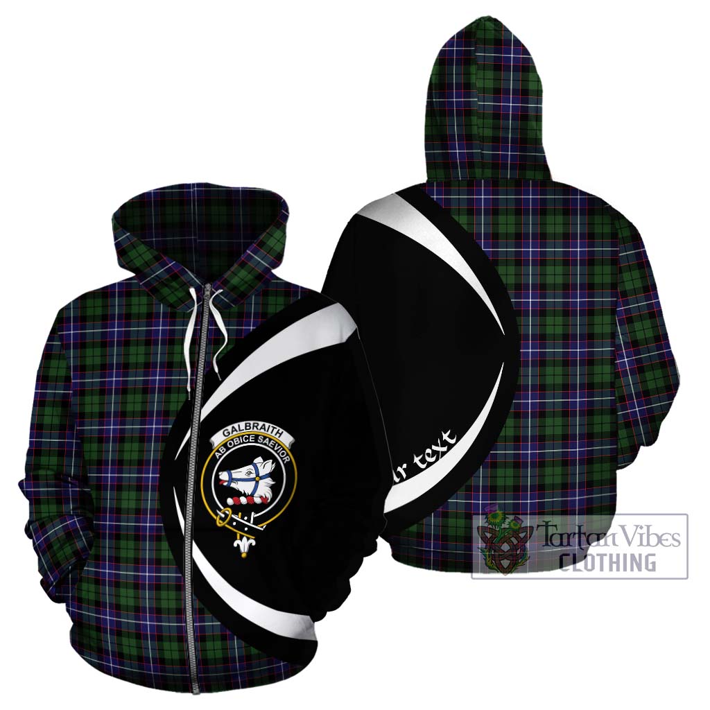 Tartan Vibes Clothing Galbraith Modern Tartan Hoodie with Family Crest Circle Style