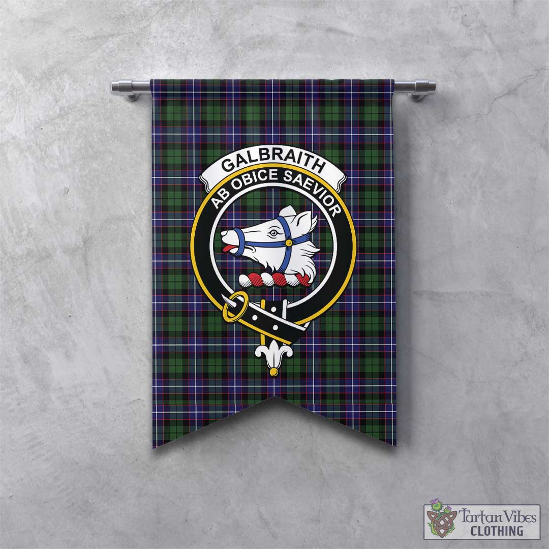 Tartan Vibes Clothing Galbraith Modern Tartan Gonfalon, Tartan Banner with Family Crest