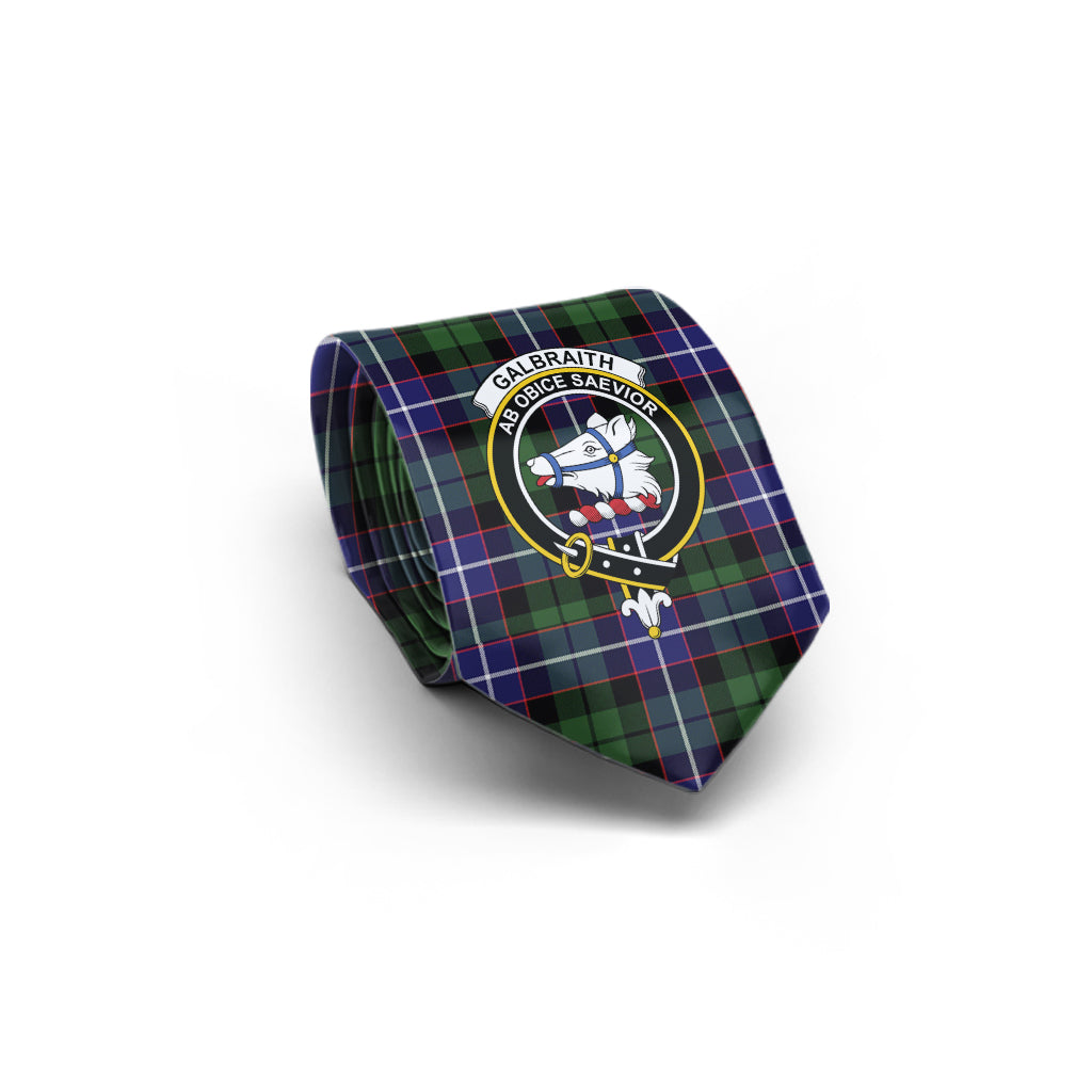 Galbraith Modern Tartan Classic Necktie with Family Crest - Tartan Vibes Clothing