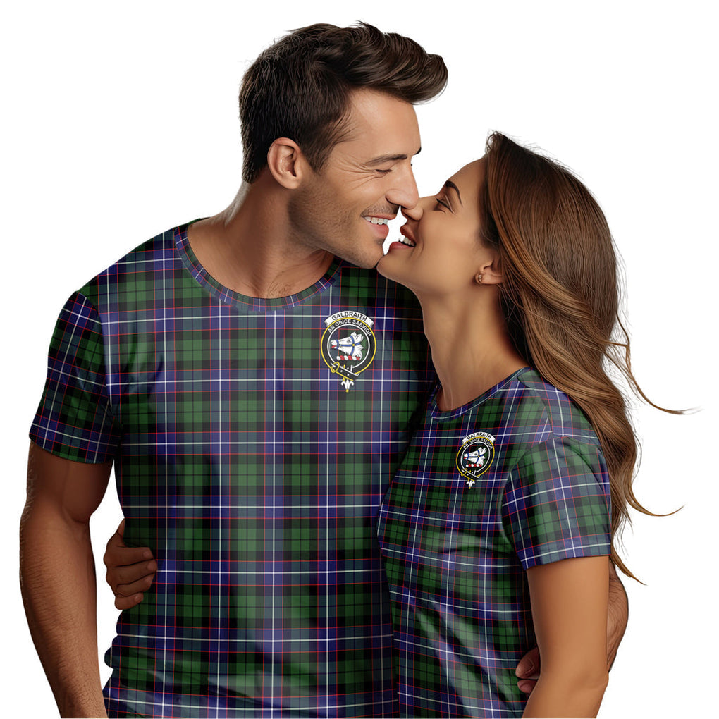 Galbraith Modern Tartan T-Shirt with Family Crest - Tartan Vibes Clothing