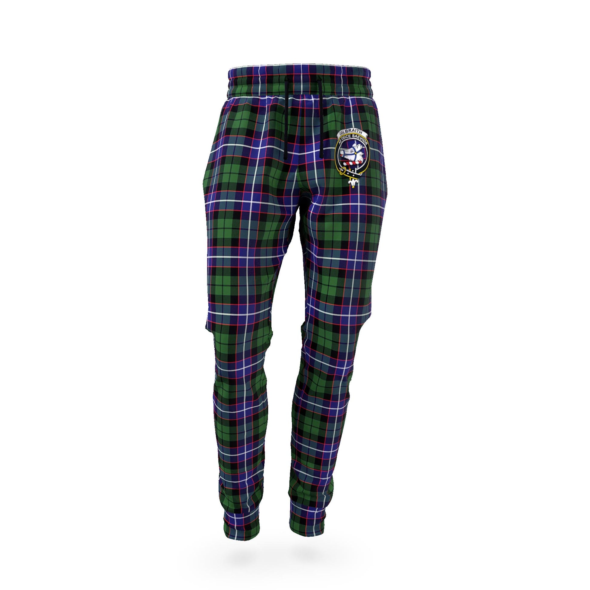 Galbraith Modern Tartan Joggers Pants with Family Crest - Tartan Vibes Clothing