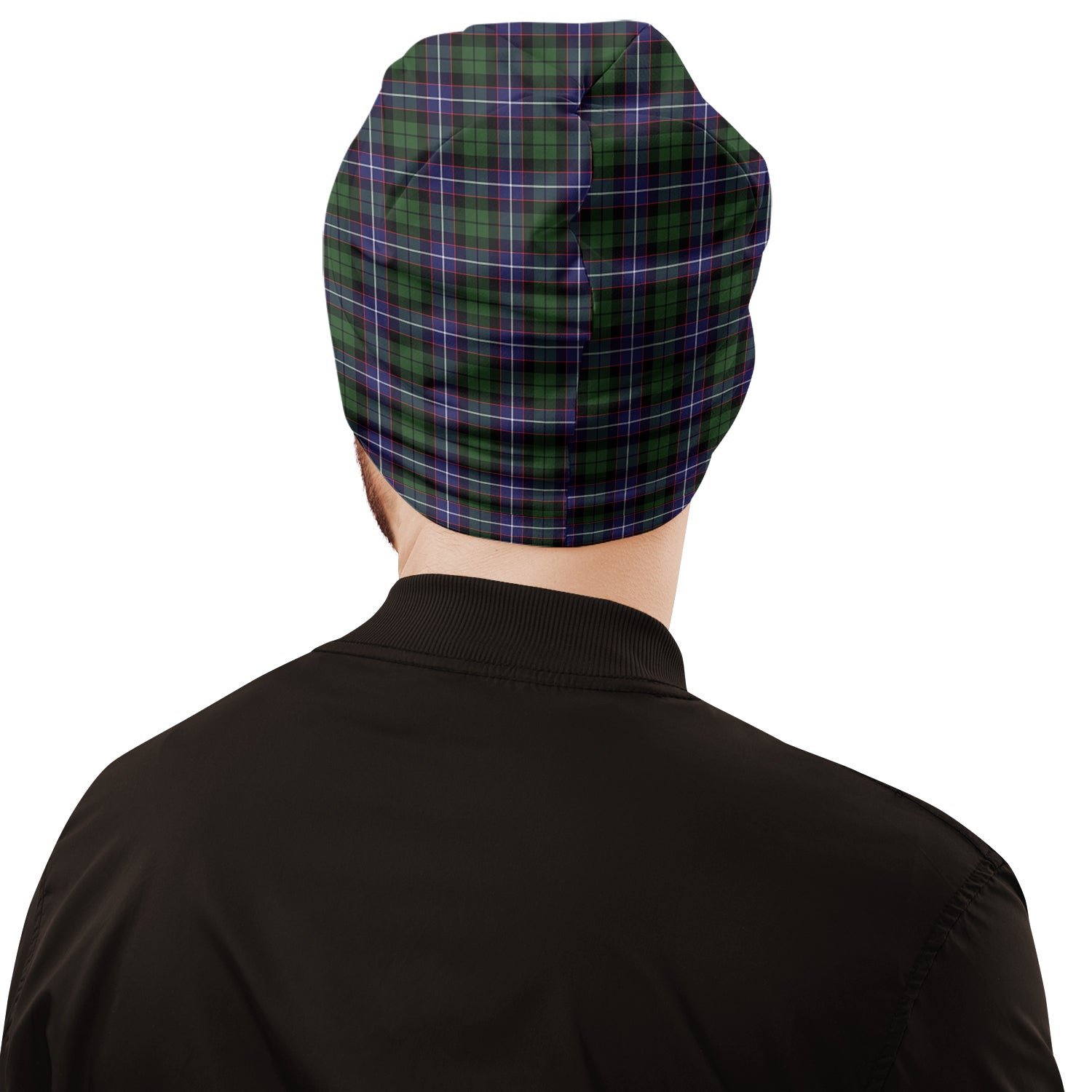 Galbraith Modern Tartan Beanies Hat with Family Crest - Tartan Vibes Clothing