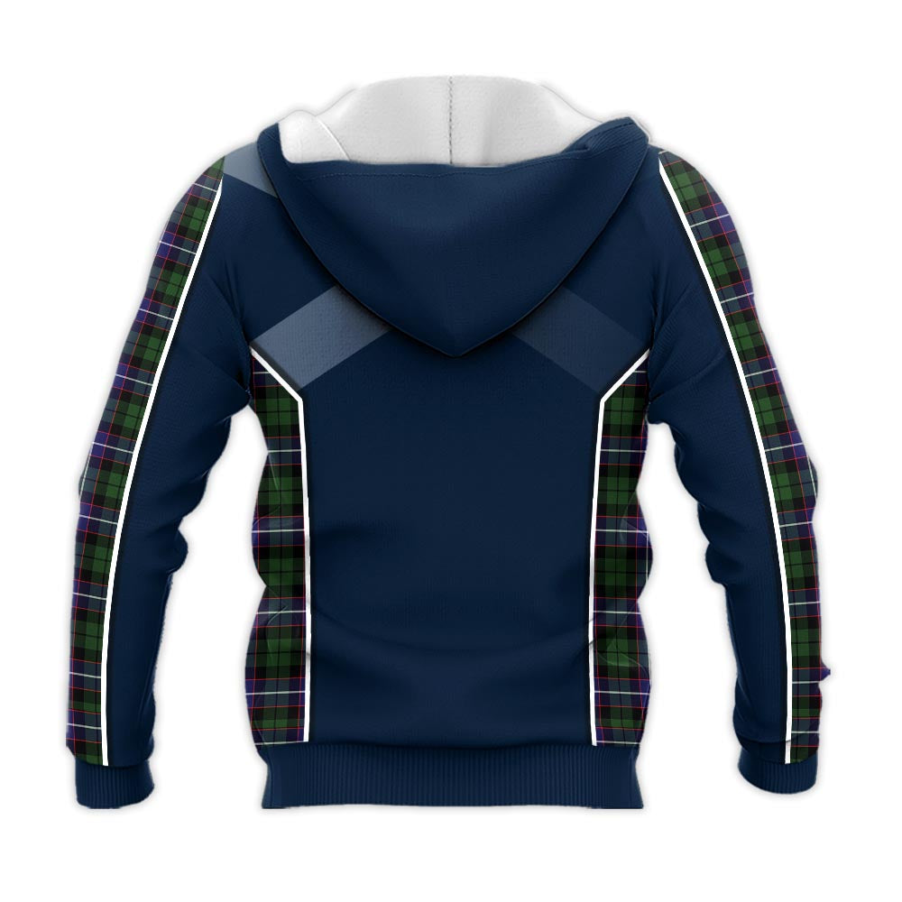 Tartan Vibes Clothing Galbraith Modern Tartan Knitted Hoodie with Family Crest and Scottish Thistle Vibes Sport Style