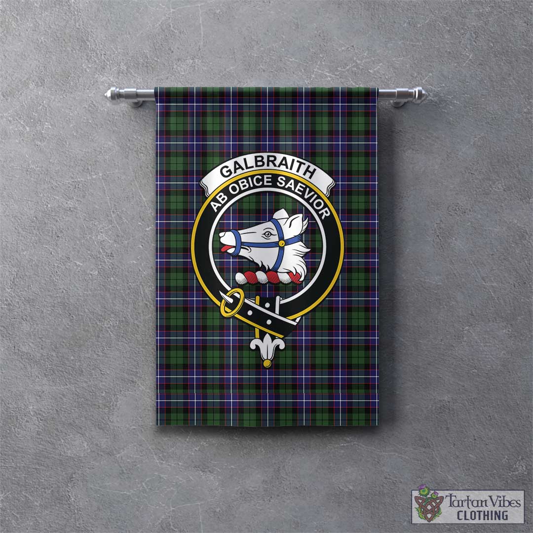 Tartan Vibes Clothing Galbraith Modern Tartan Gonfalon, Tartan Banner with Family Crest