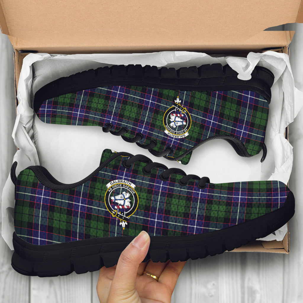 Galbraith Modern Tartan Sneakers with Family Crest - Tartan Vibes Clothing