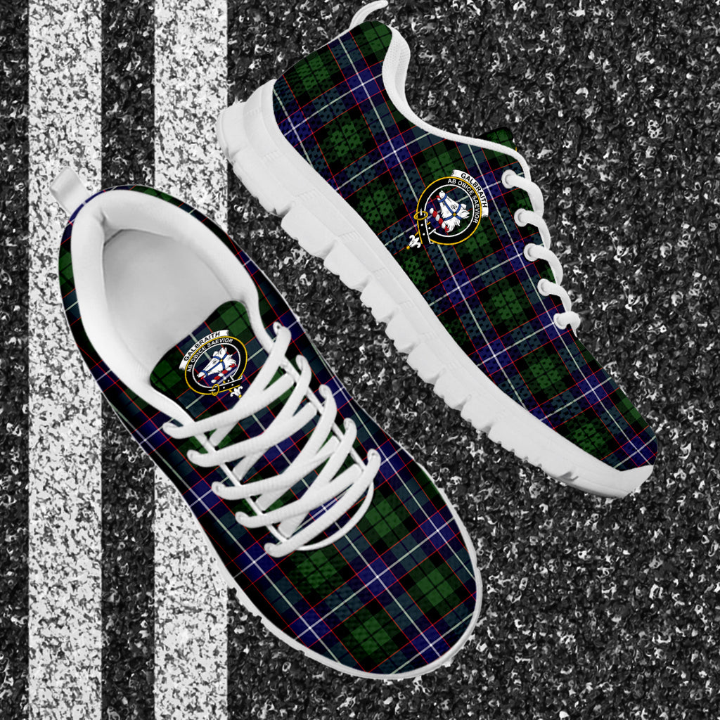 Galbraith Modern Tartan Sneakers with Family Crest - Tartan Vibes Clothing