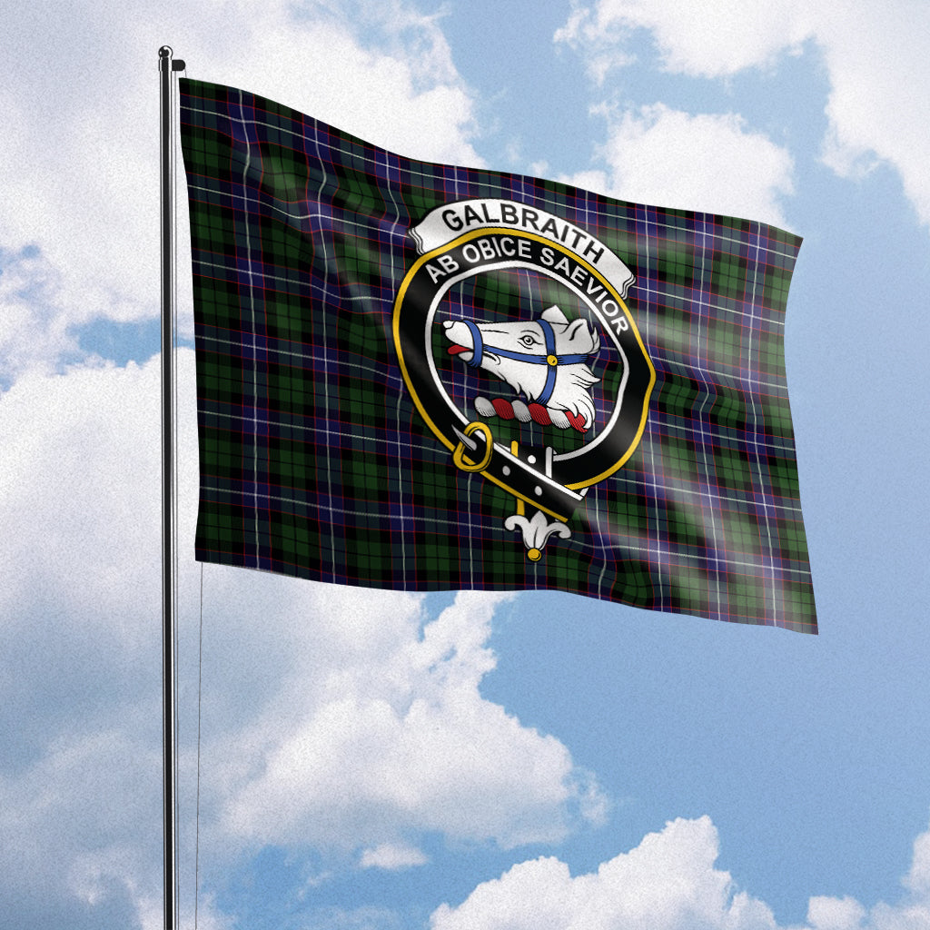 Galbraith Modern Tartan Flag with Family Crest House Flag (Horizontal) - Tartan Vibes Clothing