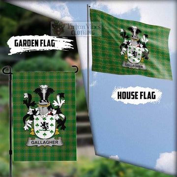 Gallagher Irish Clan Tartan Flag with Coat of Arms