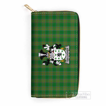 Gallagher Irish Clan Tartan Women's Leather Wallet with Coat of Arms One Size 19.7*10.5*3.5 cm - Tartan Vibes Clothing