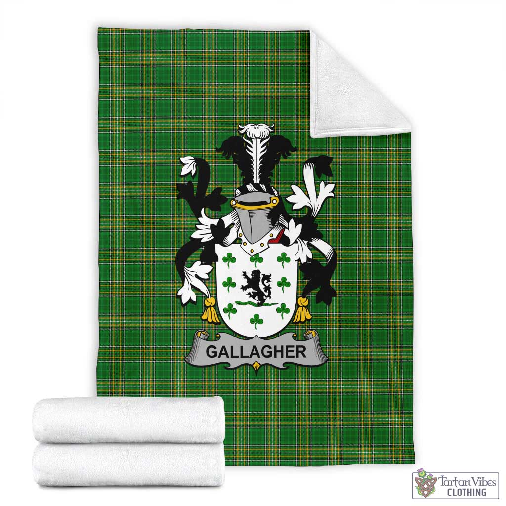 Gallagher Irish Clan Tartan Blanket with Coat of Arms X-Large 59 x 79 inches 150 x 200 cm - Tartan Vibes Clothing