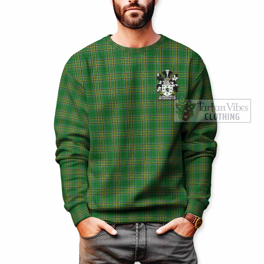 Gallagher Irish Clan Tartan Sweatshirt with Coat of Arms - Tartan Vibes Clothing