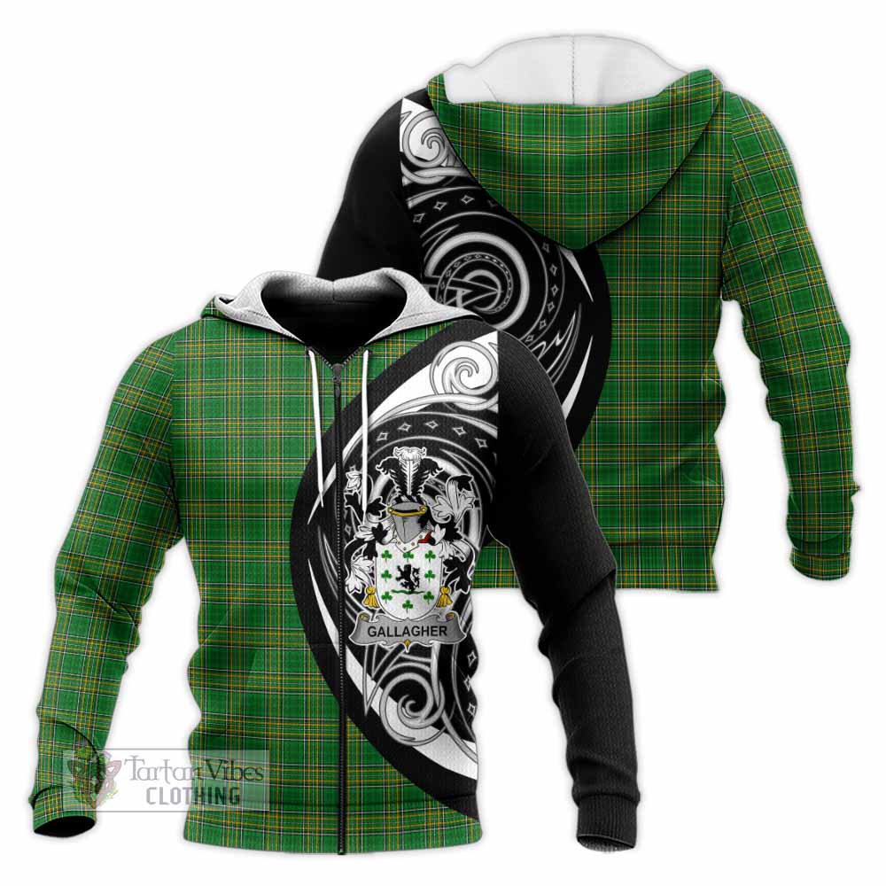 Gallagher Irish Clan Knitted Hoodie Celtic Circle Style Unisex Knitted Zip Hoodie - Tartan Vibes Clothing