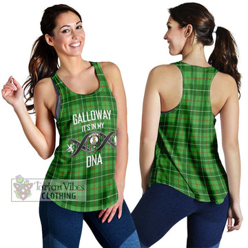 Galloway Tartan Women's Racerback Tanks with Family Crest DNA In Me Style