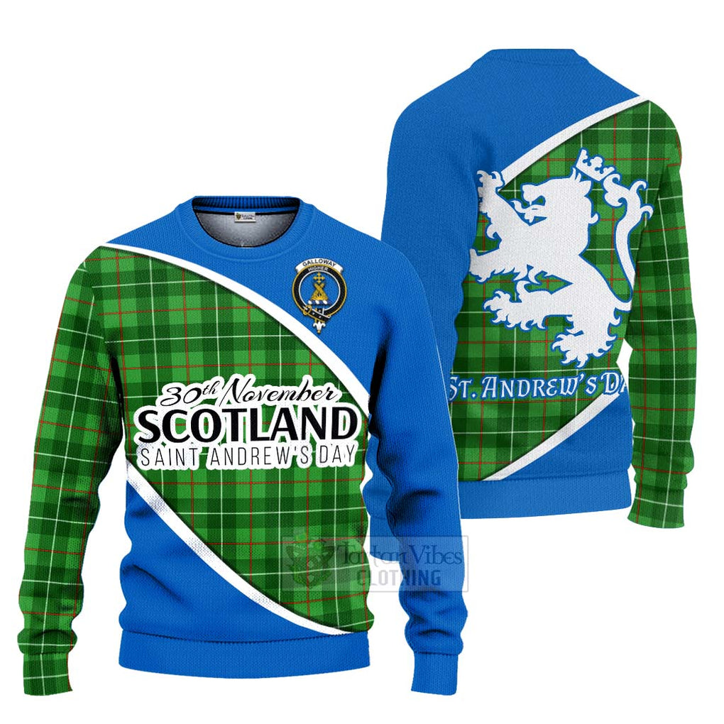 Tartan Vibes Clothing Galloway Family Crest Tartan Knitted Sweater Celebrate Saint Andrew's Day in Style