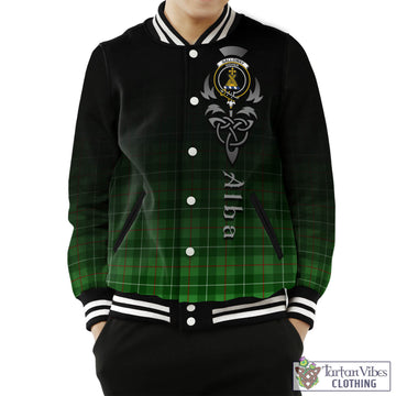 Galloway Tartan Baseball Jacket Featuring Alba Gu Brath Family Crest Celtic Inspired