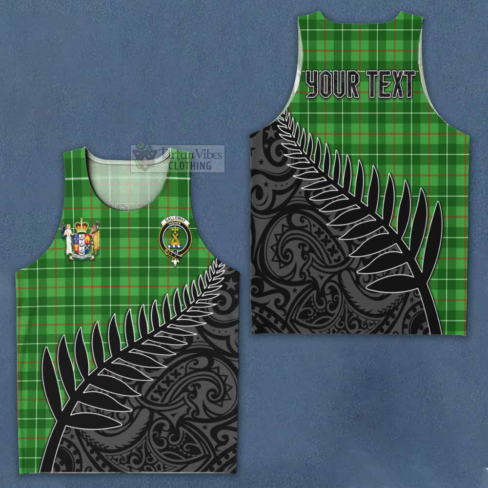 Tartan Vibes Clothing Galloway Crest Tartan Men's Tank Top with New Zealand Silver Fern Half Style