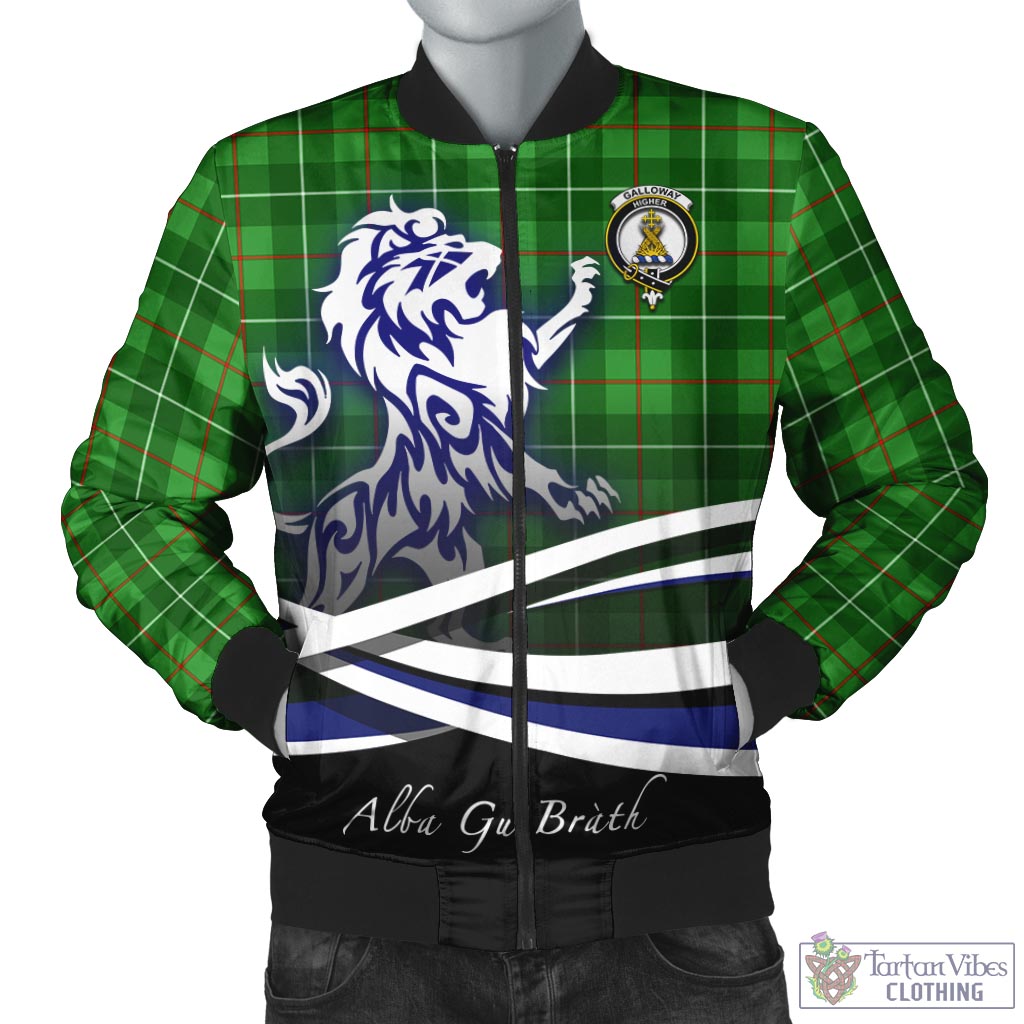 Tartan Vibes Clothing Galloway Tartan Bomber Jacket with Alba Gu Brath Regal Lion Emblem