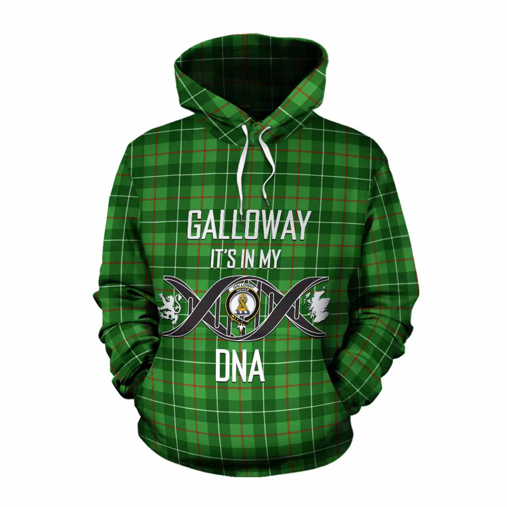 Tartan Vibes Clothing Galloway Tartan Cotton Hoodie with Family Crest DNA In Me Style