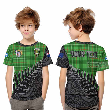 Galloway Crest Tartan Kid T-Shirt with New Zealand Silver Fern Half Style