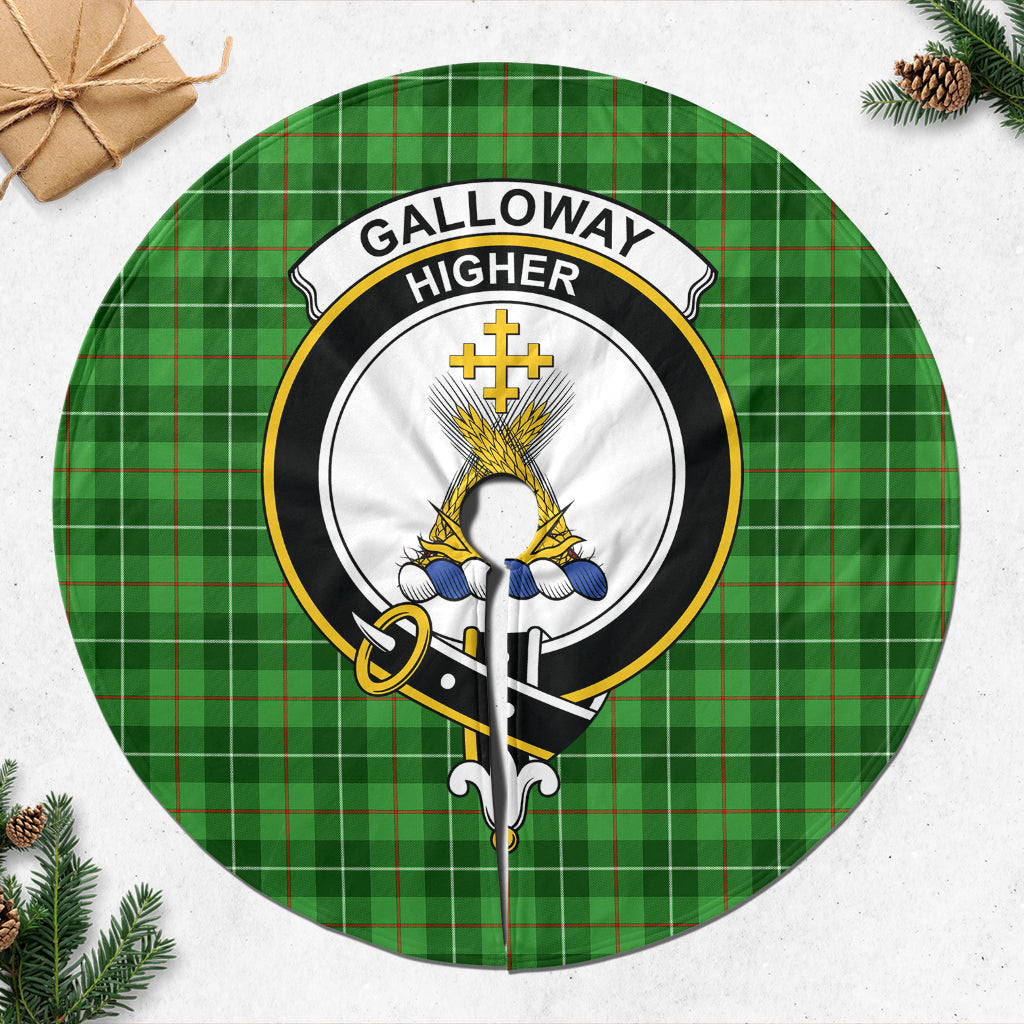 Galloway Tartan Christmas Tree Skirt with Family Crest - Tartanvibesclothing