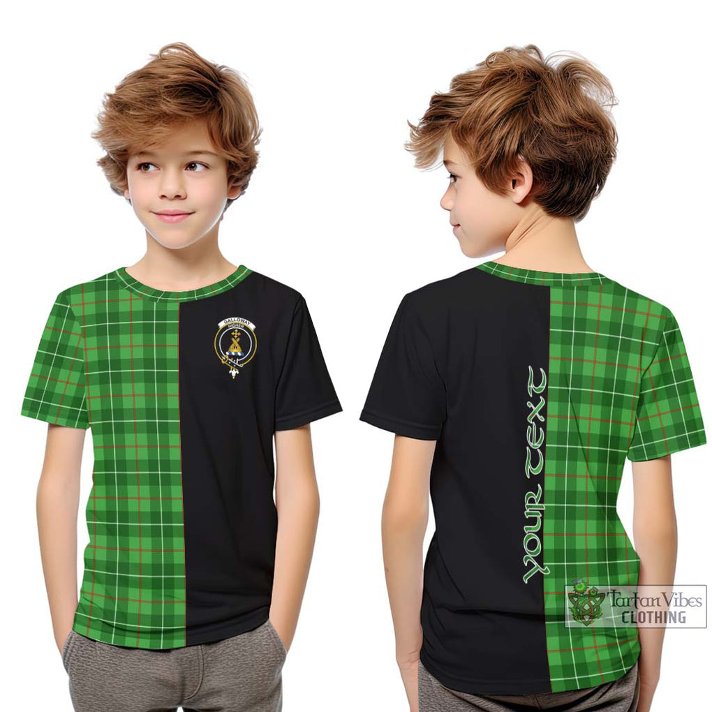 Galloway Tartan Kid T-Shirt with Family Crest and Half Of Me Style Youth XL Size14 - Tartanvibesclothing Shop