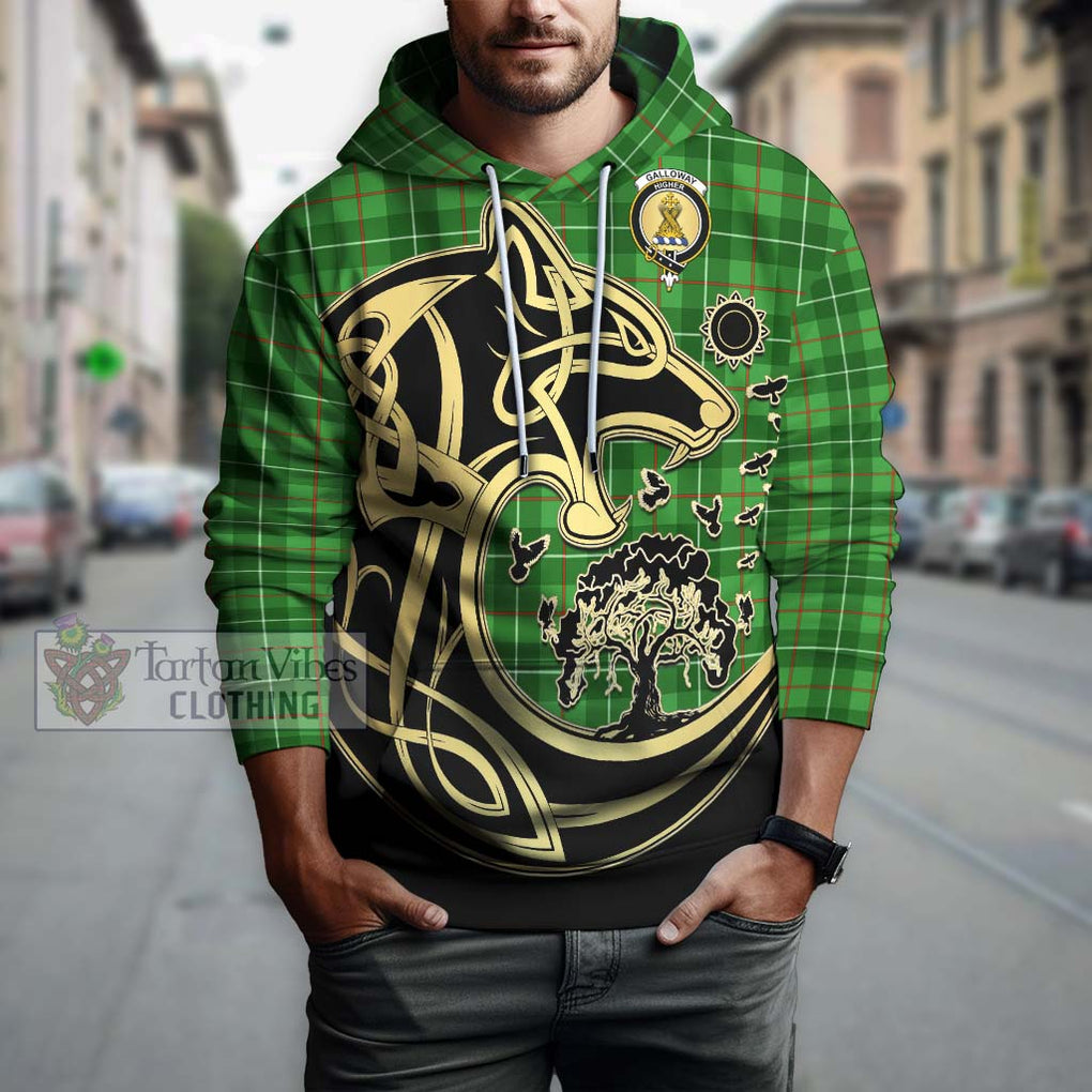 Galloway Tartan Hoodie with Family Crest Celtic Wolf Style Zip Hoodie - Tartan Vibes Clothing