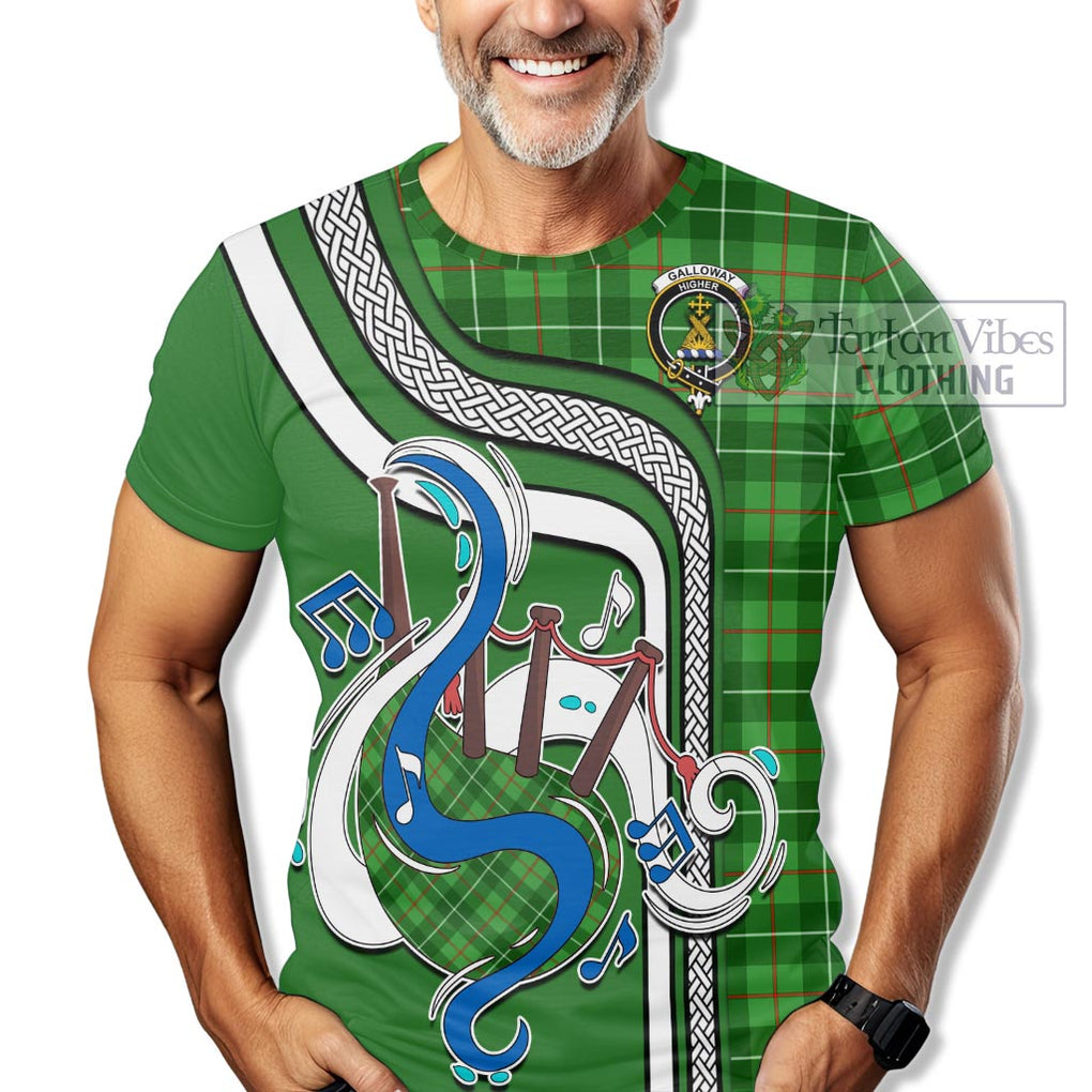 Galloway Tartan T-Shirt with Epic Bagpipe Style Kid's Shirt - Tartanvibesclothing Shop