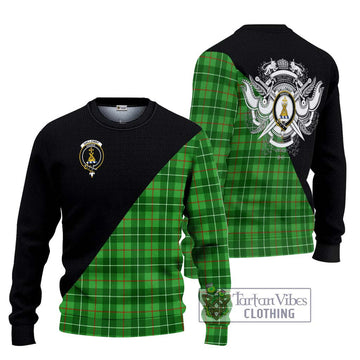 Galloway Tartan Ugly Sweater with Family Crest and Military Logo Style