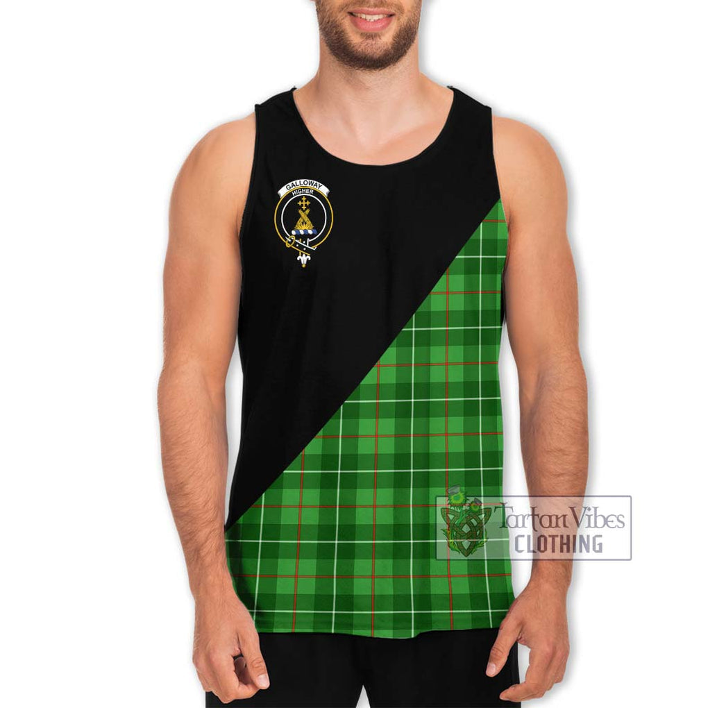 Galloway Tartan Men's Tank Top with Family Crest and Military Logo Style Men - Tartanvibesclothing Shop