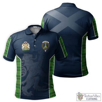 Galloway Tartan Men's Polo Shirt with Family Crest and Lion Rampant Vibes Sport Style