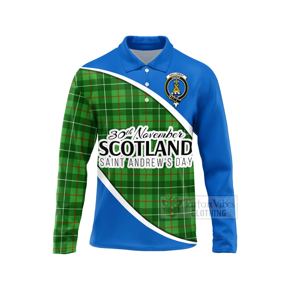 Tartan Vibes Clothing Galloway Family Crest Tartan Long Sleeve Polo Shirt Celebrate Saint Andrew's Day in Style