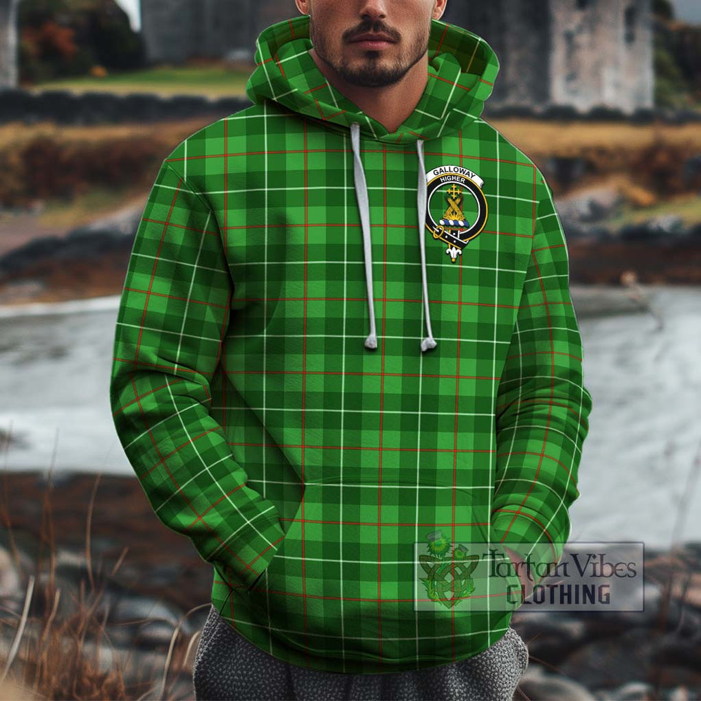 Galloway Tartan Cotton Hoodie with Family Crest Pullover Hoodie XS - Tartan Vibes Clothing