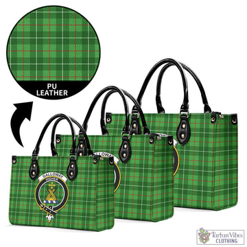 Galloway Tartan Luxury Leather Handbags with Family Crest