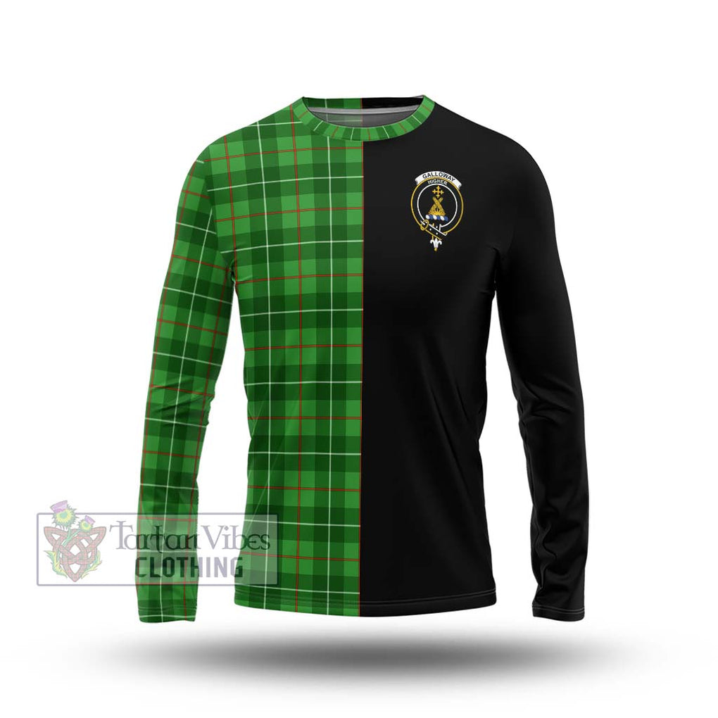 Galloway Tartan Long Sleeve T-Shirt with Family Crest and Half Of Me Style Unisex - Tartanvibesclothing Shop