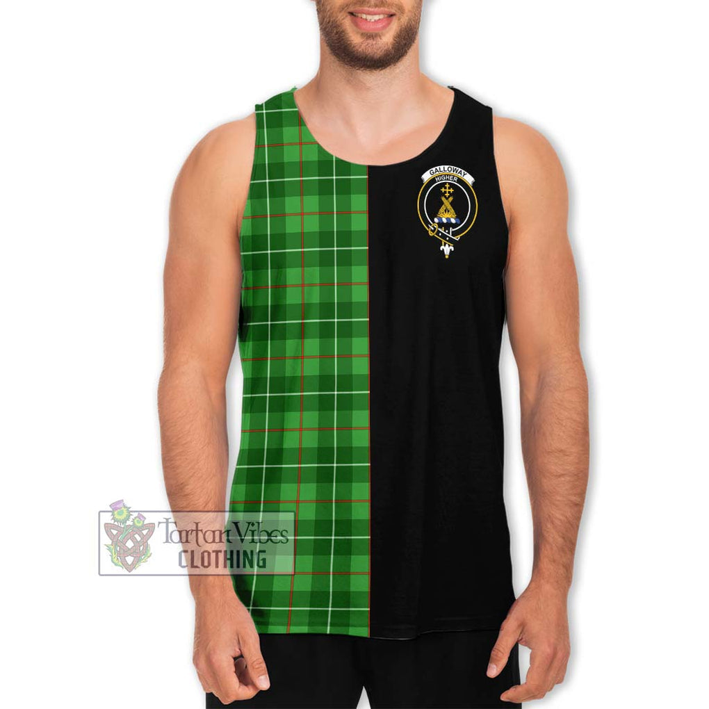 Galloway Tartan Men's Tank Top with Family Crest and Half Of Me Style Men - Tartanvibesclothing Shop