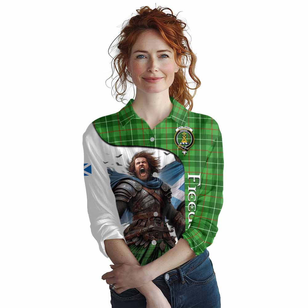 Tartan Vibes Clothing Galloway Crest Tartan Women's Casual Shirt Inspired by the Freedom of Scottish Warrior