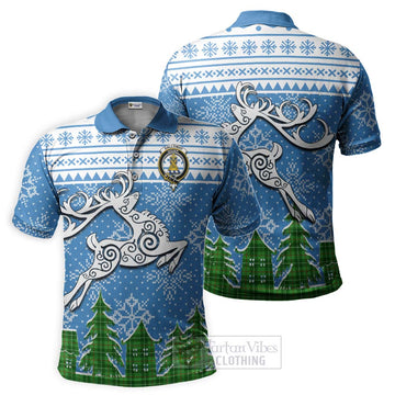 Galloway Clan Christmas Polo Shirt Celtic Reindeer Style