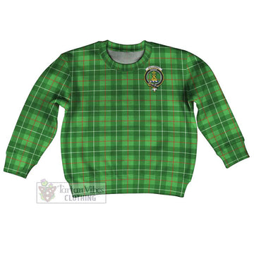 Galloway Tartan Kid Ugly Sweater with Family Crest