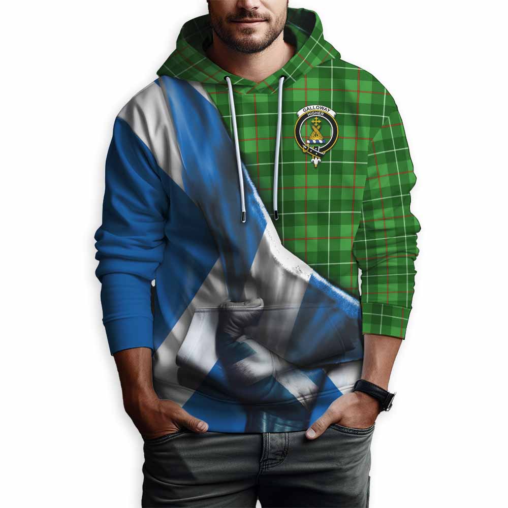 Tartan Vibes Clothing Galloway Tartan Hoodie with Family Crest Scotland Patriotic Style