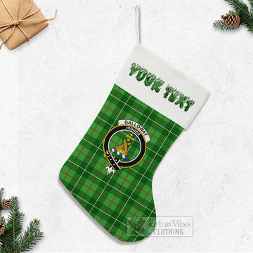 Galloway Tartan Family Crest Christmas Stocking with Personalized Text