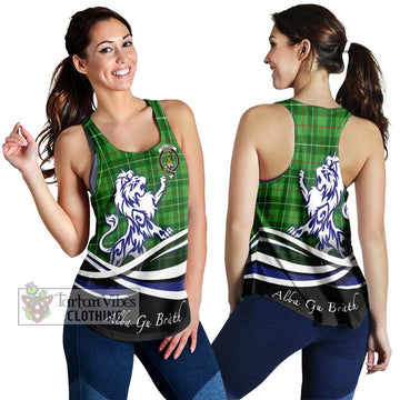 Galloway Tartan Women's Racerback Tanks with Alba Gu Brath Regal Lion Emblem