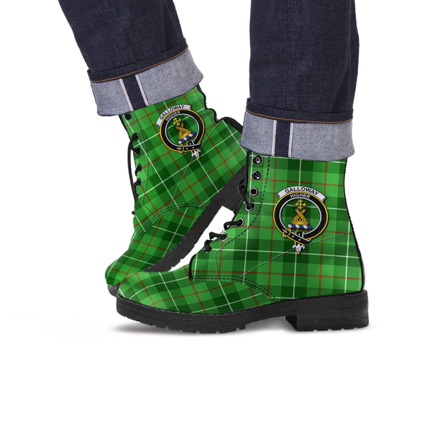 galloway-tartan-leather-boots-with-family-crest