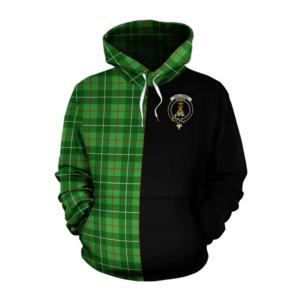 Tartan Vibes Clothing Galloway Tartan Cotton Hoodie with Family Crest and Half Of Me Style