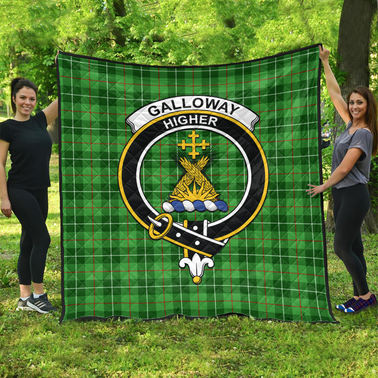 galloway-tartan-quilt-with-family-crest