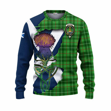 Galloway Tartan Family Crest Knitted Sweater Scottish Thistle Celtic Inspired Unisex - Tartan Vibes Clothing