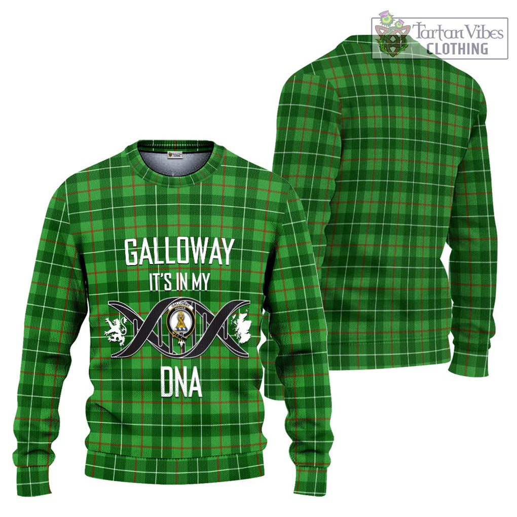 Galloway Tartan Knitted Sweater with Family Crest DNA In Me Style Unisex - Tartanvibesclothing Shop